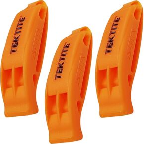 TEKTITE® Boating & Scuba Survival Whistle - 3 Pack Loud Emergency Whistles for Kayak, Life Vest, Paddle Board, Coast Guard Approved - Marine Rescue, Dive, Hiking, Storm, Camping Safety Tool