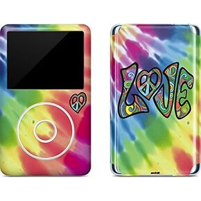 Skinit Decal MP3 Player Skin Compatible with iPod Classic (6th Gen) 80GB - Officially Licensed Liquid Blue Tie Dye Peace & Love Design