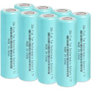 8 Pack 18650 Rechargeable Battery Flat Top, 3.7V Lithium Batteries 3000mAh High Capacity for Flashlights, Headlamps, Outdoor Garden Lights, Doorbells, Camera, Small Fans, Toys