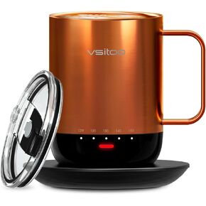 VSITOO S3 Pro+ Temperature Control Self Heating Smart Mug 14 oz, Improved Design,Smart LED Light/APP Control/Auto Sleep/5 Level Temperature Setting