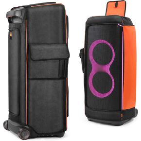 Speaker Case Compatible with JBL PartyBox Ultimate,Portable Speaker Dust Cover Storage Bag Fits for JBL PartyBox Ultimate for Outdoor Travel,Black+Orange,Cover Only