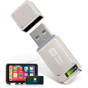 محول carplay spedal wierless لأجهزة iPhone و Android ، spedal cl321 carplay محول بلا هوادة -Mini Carplay Design ، 2in1 ، الاقتران السريع ، التحكم في السيارة المستقر وعدم تأخير ، كابل امتداد USB و type -C