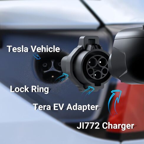 محول Tera J1772 إلى Tesla: (فقط لسيارات Tesla) ضمان 5 سنوات معتمد من لجنة الاتصالات الفيدرالية (FCC) تقرير اختبار UL 80A 240V AC J1772 محول شحن لطراز Tesla S 3 X Y ملحق محطة شحن السيارة الكهربائية in Saudi Arabia