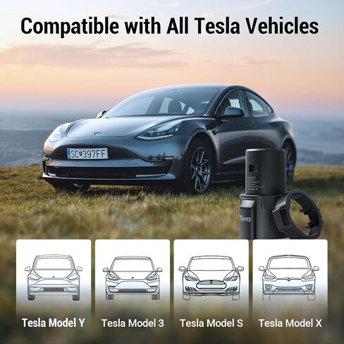 محول Tera J1772 إلى Tesla: (فقط لسيارات Tesla) ضمان 5 سنوات معتمد من لجنة الاتصالات الفيدرالية (FCC) تقرير اختبار UL 80A 240V AC J1772 محول شحن لطراز Tesla S 3 X Y ملحق محطة شحن السيارة الكهربائية in Saudi Arabia