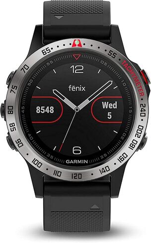 حلقة إطار من الفولاذ المقاوم للصدأ BaiHui متوافقة مع Garmin Fenix ​​5/5 Plus غطاء لاصق بحلقة إطار مضاد للخدش والاصطدام لملحقات ساعة Garmin (أسود - غير مناسب Fenix ​​5X / 5S) in Kuwait