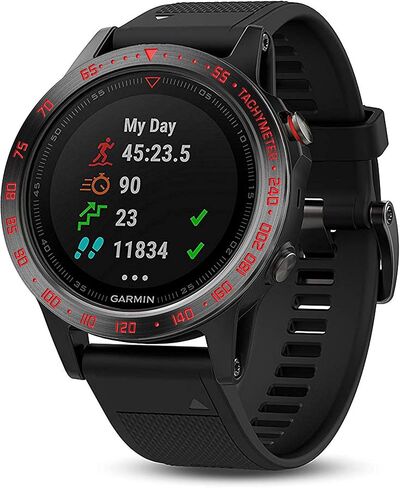 حلقة إطار من الفولاذ المقاوم للصدأ BaiHui متوافقة مع Garmin Fenix ​​5/5 Plus غطاء لاصق بحلقة إطار مضاد للخدش والاصطدام لملحقات ساعة Garmin (أسود - غير مناسب Fenix ​​5X / 5S) in Kuwait