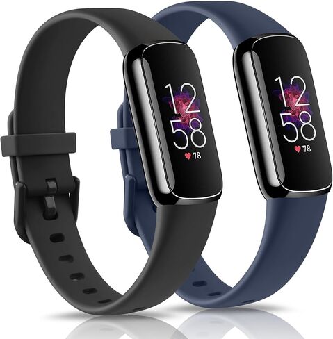 2 Pack Bands for Fitbit Luxe Bands Women Men, Soft Silicone Wristband Replacement Strap for Fitbit Luxe/Luxe Special Edition Fitness Tracker in Saudi Arabia