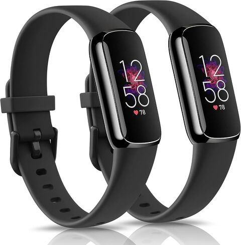 2 Pack Bands for Fitbit Luxe Bands Women Men, Soft Silicone Wristband Replacement Strap for Fitbit Luxe/Luxe Special Edition Fitness Tracker in Saudi Arabia