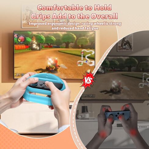 FASTSNAIL [Switch 1/2 Compatible] Steering Wheels for Nintendo Switch 2/1/OLED for Joy-Con 2, Racing Wheels for Mario Kart World/8 Deluxe Gaming, Universal Joypad Wheels 2 Pack (Black,Black) in Saudi Arabia