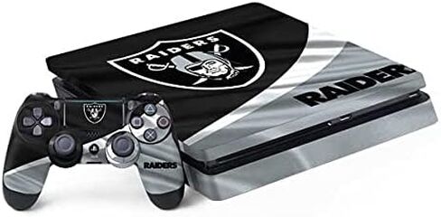 Skinit Decal Gaming Skin Compatible with PS4 Slim Bundle - Officially Licensed NFL Las Vegas Raiders Design in Saudi Arabia