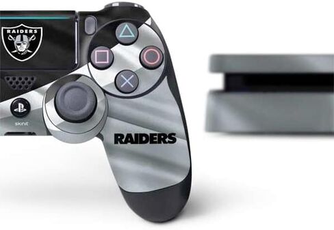 Skinit Decal Gaming Skin Compatible with PS4 Slim Bundle - Officially Licensed NFL Las Vegas Raiders Design in Saudi Arabia