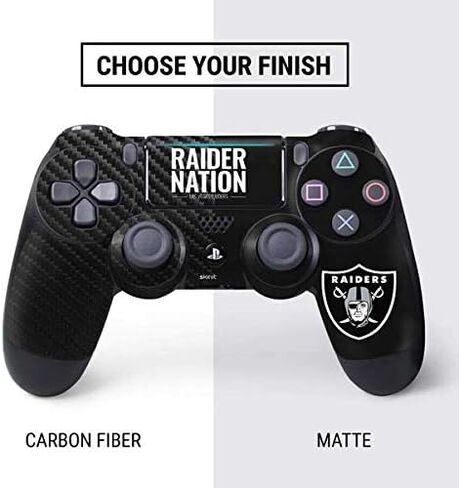 Skinit Decal Gaming Skin Compatible with PS4 Slim Bundle - Officially Licensed NFL Las Vegas Raiders Design in Saudi Arabia