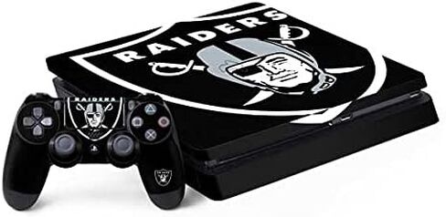 Skinit Decal Gaming Skin Compatible with PS4 Slim Bundle - Officially Licensed NFL Las Vegas Raiders Design in Saudi Arabia