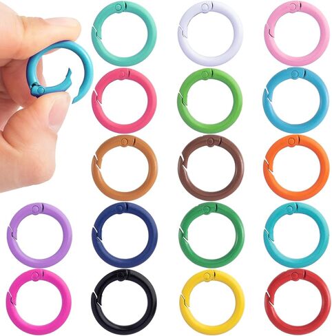 Spring O Rings, Colorful Round Spring Snap Keyring, Metal Carabiner Clips for Keychain Handbag Purse Dog in Saudi Arabia