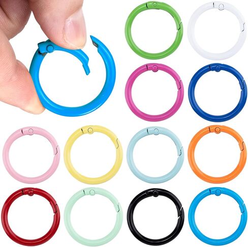 Spring O Rings, Colorful Round Spring Snap Keyring, Metal Carabiner Clips for Keychain Handbag Purse Dog in Saudi Arabia