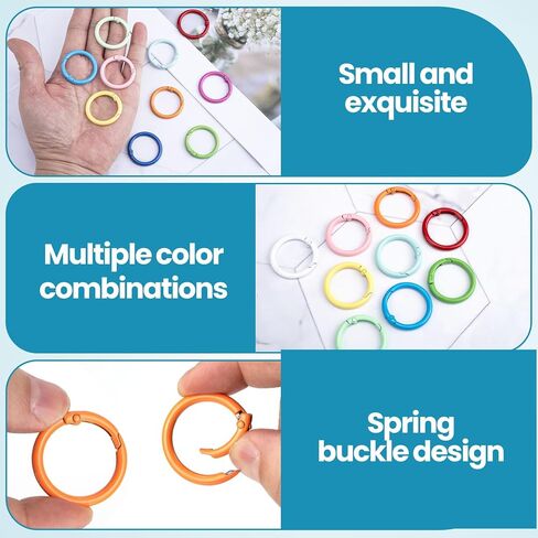 Spring O Rings, Colorful Round Spring Snap Keyring, Metal Carabiner Clips for Keychain Handbag Purse Dog in Saudi Arabia