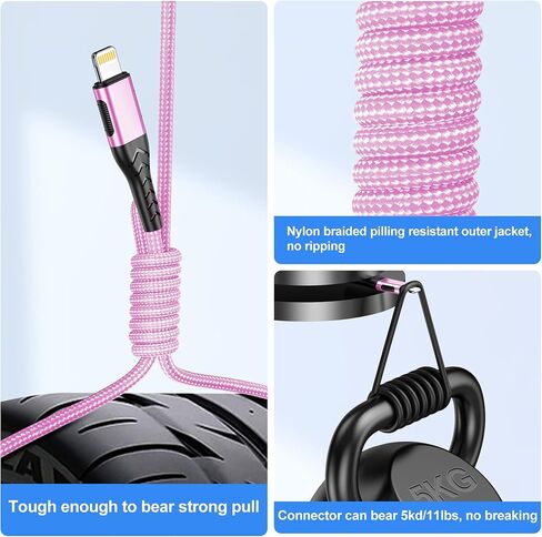 Durcord Compatible with iPhone Charger[MFi Certified], 3Pack 6FT Lightning to USB Charging Cable, Compatible with iPhone Charging Cable Cord Compatible iPhone 13/12/11 Pro Max Xs X XR 8 7 iPad iPod in Saudi Arabia