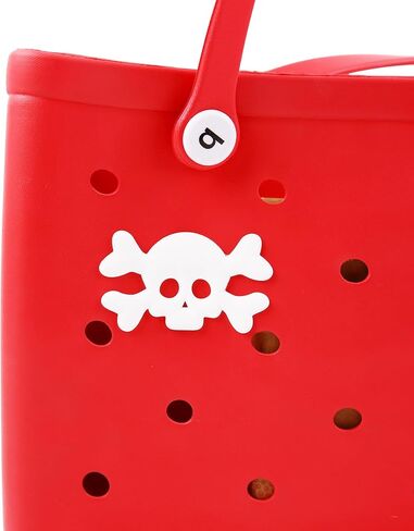 Black Skull Charm Accessory for Bogg Bag and Simply Southern Tote,Halloween Decorative Inserts Accessories for DIY Your Beach Bag in Saudi Arabia