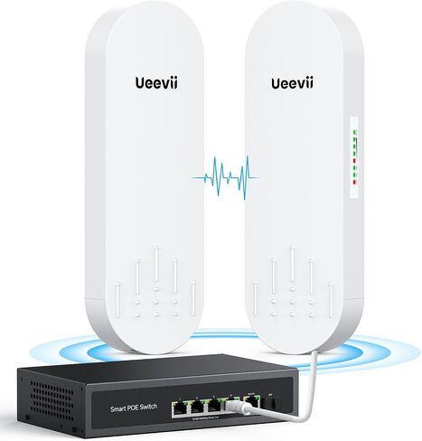 UeeVii Dual-Band Wireless Bridge Router: 2.4G 5.8G WiFi Bridge and WiFi Router Kit, Point-to-Point Wireless Transmission Network to Barn Shop (CPE5824WR) in Kuwait
