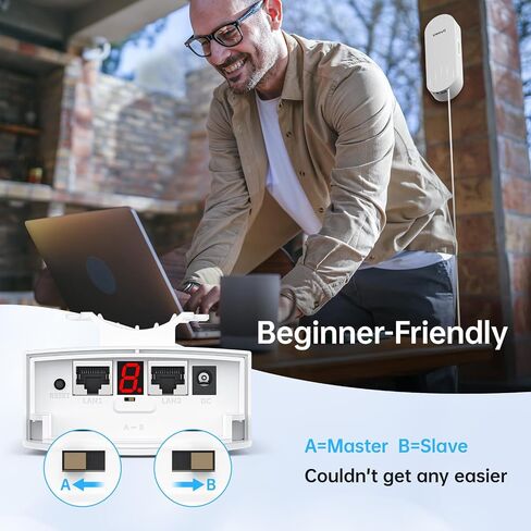 UeeVii Dual-Band Wireless Bridge Router: 2.4G 5.8G WiFi Bridge and WiFi Router Kit, Point-to-Point Wireless Transmission Network to Barn Shop (CPE5824WR) in Kuwait