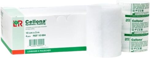 Lohmann & Rauscher Cellona Synthetic Padding, Latex Free Cast Padding for Compression Bandages & Casting, High Quality & 100% Polyester Self-Adhering Wrap, 4 Rolls, 3.9" x 4 yards (10 cm x 3 m) in Saudi Arabia