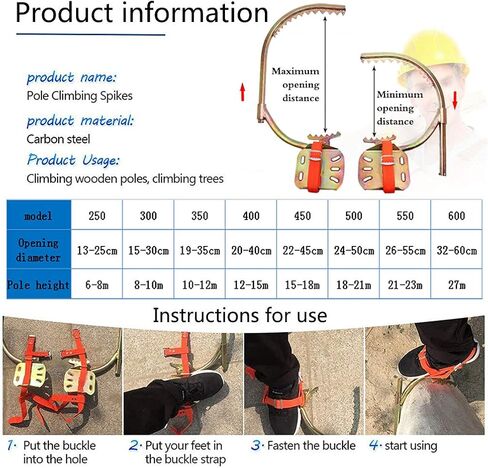 Tree Climbing Gear,Climbing Trees Artifact Electrician Wooden Pole Foot Buckle,for Hunting Observation,Picking Fruit,Coconut,Simple to Use,model600 in Saudi Arabia