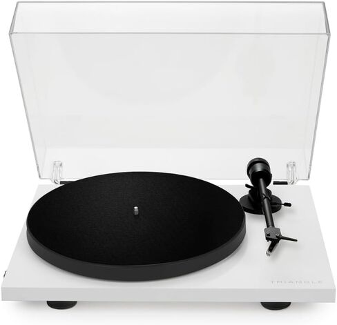 triangle - Lunar 1 Turntable - 33/45 RPM Belt-Driven Manual Turntable - Integrated OM-5E Cartridge - 420 x 112 x 330 mm - White in Saudi Arabia