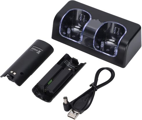 Acouto Dual Charge Station Dock لـ Remote Noisel Tery القابلة لإعادة الشحن مع سلك الطاقة لمحطة الشحن المستقرة والمحمولة المستقرة لـ G (Black) in Saudi Arabia