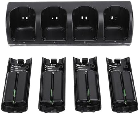 Fockety Remote Charger Station for Wii, 4 Port Wii Charging Station with 4 Rechargeable Battery for Wii, 4 Port Charging Station with USB Cable for Remote Controller Charger Station in Saudi Arabia