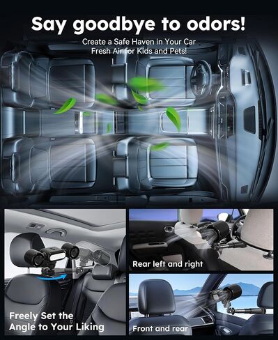 foryou Car Fans Seat Cooling Fan USB Fan 3 Wind Speeds with Night Light Portable Fans for Car Backseat for Kids in Saudi Arabia