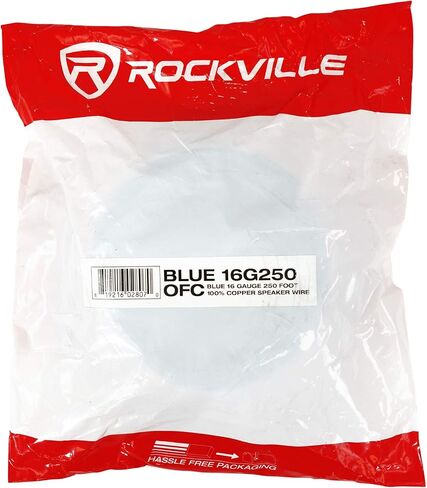 Rockville Red 16G250 OFC 16 GAUGE 250 FT SPEALER ، 100 ٪ نحاس ، مرن ، متين ، لأنظمة صوت السيارة in Kuwait