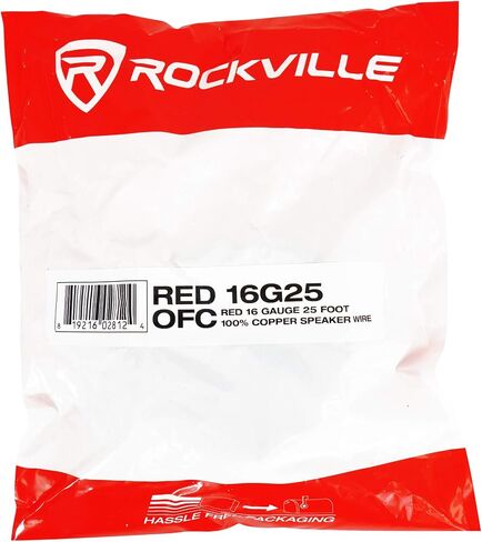 Rockville BLUE 16G25 16 Gauge 25 Foot Speaker Wire, 100% Copper, Flexible Jacket, High-Fidelity Sound, Easy Polarity, for Car Audio and Home Theater in Saudi Arabia