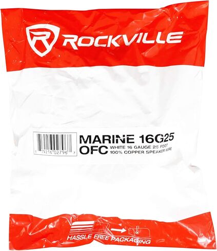 Rockville BLUE 16G25 16 Gauge 25 Foot Speaker Wire, 100% Copper, Flexible Jacket, High-Fidelity Sound, Easy Polarity, for Car Audio and Home Theater in Saudi Arabia