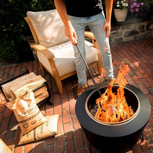 Wood Pack – 3-Pack Wood Pellets for Smokeless Fire Pits, Easy-to-Use Fire Pit Fuel for Outdoor Heating & Camping, 30+ Minute Burn Time, Made in The USA in Saudi Arabia