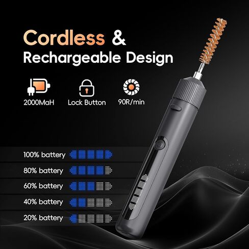 Electric Universal Handgun Cleaning Kit, Pistol Rifle Handgun Shotgun Hunting Cleaning Kit with Bronze Bore Brush All Caliber Brass Rods Portable Gun Cleaning Kits,Gun Accessories Gifts for Men in Saudi Arabia