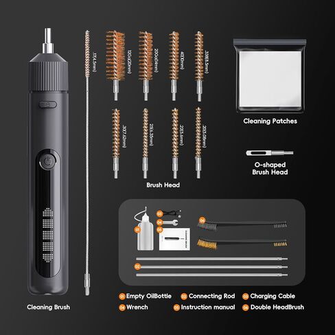 Electric Universal Handgun Cleaning Kit, Pistol Rifle Handgun Shotgun Hunting Cleaning Kit with Bronze Bore Brush All Caliber Brass Rods Portable Gun Cleaning Kits,Gun Accessories Gifts for Men in Saudi Arabia