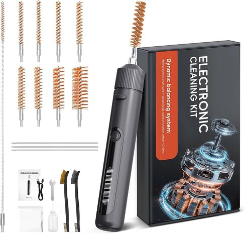 Electric Universal Handgun Cleaning Kit, Pistol Rifle Handgun Shotgun Hunting Cleaning Kit with Bronze Bore Brush All Caliber Brass Rods Portable Gun Cleaning Kits,Gun Accessories Gifts for Men in Saudi Arabia