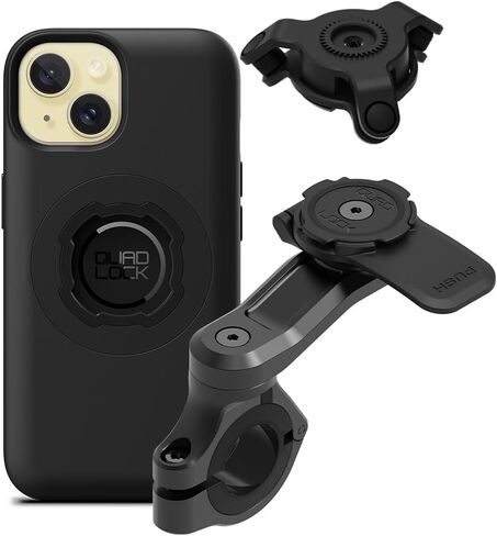Quad Lock Motorcycle Handlebar Mount PRO Kit with Vibration Dampener and MAG Phone Case for iPhone 15 Pro in Saudi Arabia