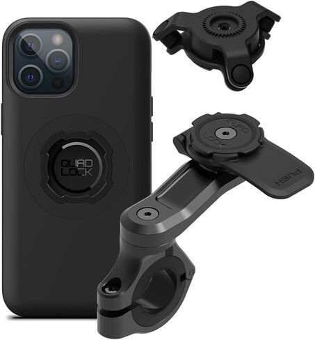 Quad Lock Motorcycle Handlebar Mount PRO Kit with Vibration Dampener and MAG Phone Case for iPhone 15 Pro in Saudi Arabia