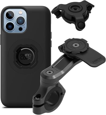 Quad Lock Motorcycle Handlebar Mount PRO Kit with Vibration Dampener and MAG Phone Case for iPhone 15 Pro in Saudi Arabia