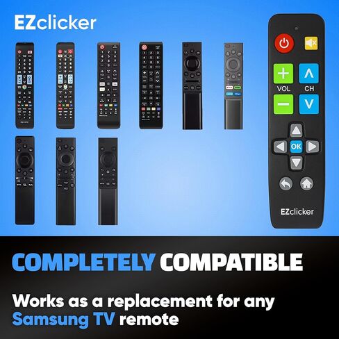 Samsung TV Remote | Big Button Universal TV Remote Control for All Samsung ONLY, Simplified and Easy to Use (2xAAA Batteries not Included) (Black) in Kuwait