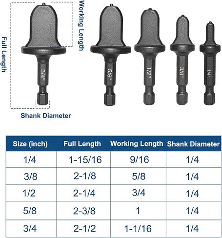 SeonFook 6pcs HVAC Tools Swaging Tool Drill Bit Set Flaring Tool Drill Bits Portable Air Conditioner Copper Pipe Tube Expander Repairing Set with 7/8'', 3/4'', 5/8'', 1/2'', 3/8'', 1/4'' Bits in Saudi Arabia