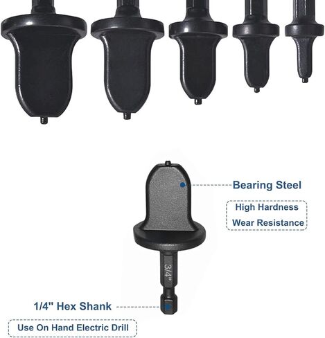 SeonFook 6pcs HVAC Tools Swaging Tool Drill Bit Set Flaring Tool Drill Bits Portable Air Conditioner Copper Pipe Tube Expander Repairing Set with 7/8'', 3/4'', 5/8'', 1/2'', 3/8'', 1/4'' Bits in Saudi Arabia