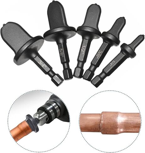 SeonFook 6pcs HVAC Tools Swaging Tool Drill Bit Set Flaring Tool Drill Bits Portable Air Conditioner Copper Pipe Tube Expander Repairing Set with 7/8'', 3/4'', 5/8'', 1/2'', 3/8'', 1/4'' Bits in Saudi Arabia