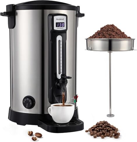 20L Coffee Urn Stainless Steel Double-Wall, 100-Cup Commercial Coffee Maker with Percolator and Keep-Warm Function, Coffee Pot for Events, Offices, Parties, and Catering in Saudi Arabia