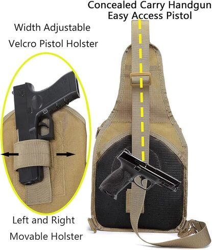 ATBP Small Tactical Sling Backpack Bag Holster One Over Shoulder Bag Pack Men With Universal Holster in Kuwait