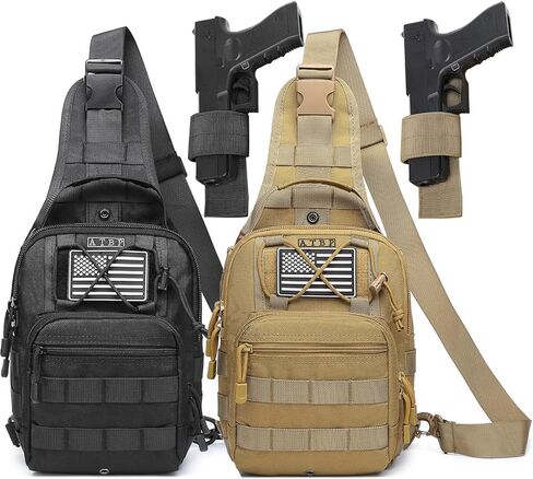 ATBP Small Tactical Sling Backpack Bag Holster One Over Shoulder Bag Pack Men With Universal Holster in Kuwait