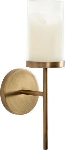 Kate and Laurel Blaise Transitional Metal Wall Sconce, 5 x 6 x 14, Black, Modern Round Candle Holder with Removable Glass Cylinder for Flameless Candles in Saudi Arabia