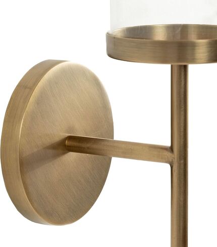 Kate and Laurel Blaise Transitional Metal Wall Sconce, 5 x 6 x 14, Black, Modern Round Candle Holder with Removable Glass Cylinder for Flameless Candles in Saudi Arabia