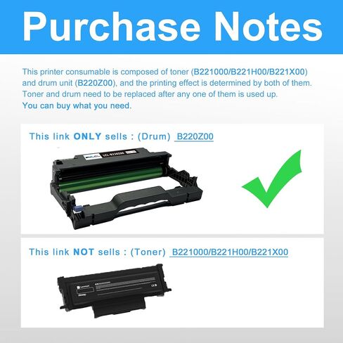 استبدال وحدة الطبل المتوافقة مع LCL لـ Lexmark B220Z00 B/MB2236 B2236dw MB2236adw MB2236adwe (عبوة واحدة باللون الأسود) in Saudi Arabia